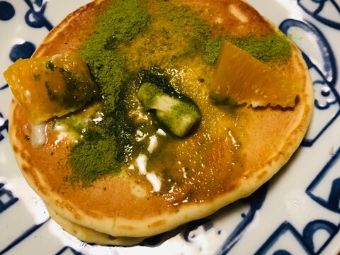 ネーブルのせ抹茶ミルクバターホットケーキ